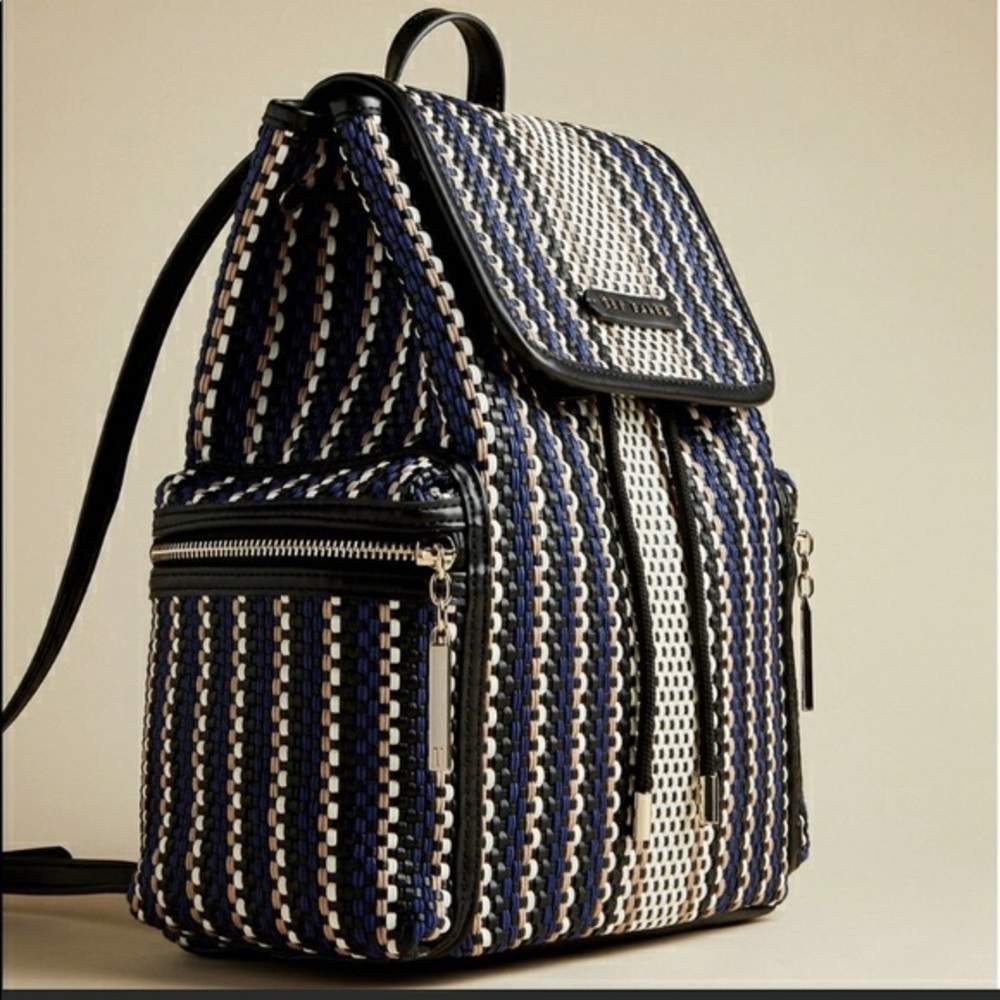 Ted Baker London Alizza woven drawstring backpack in blue